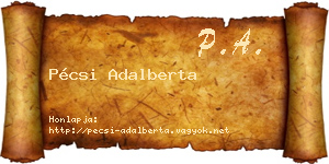 Pécsi Adalberta névjegykártya